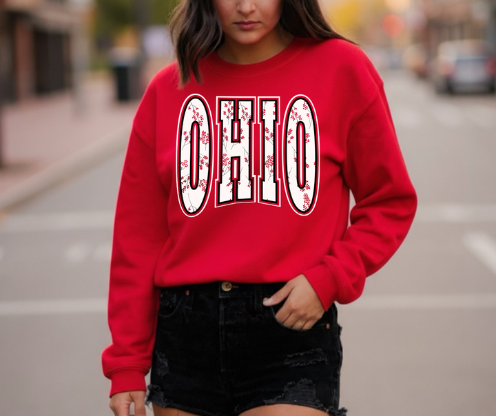DTF TRANSFER ONLY  - OHIO (knocked out flowers)
