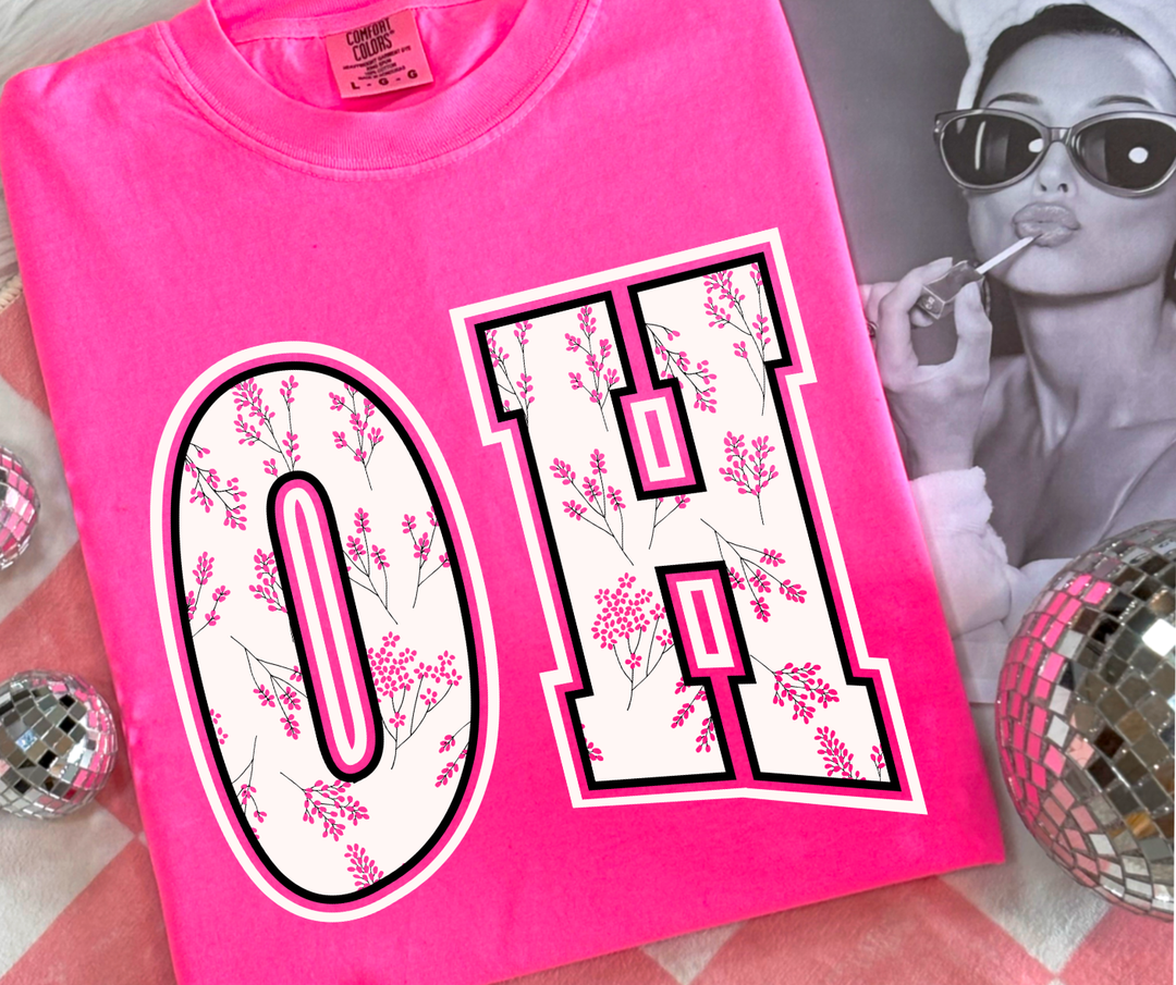 DTF TRANSFER ONLY  - OH (knocked out flowers)