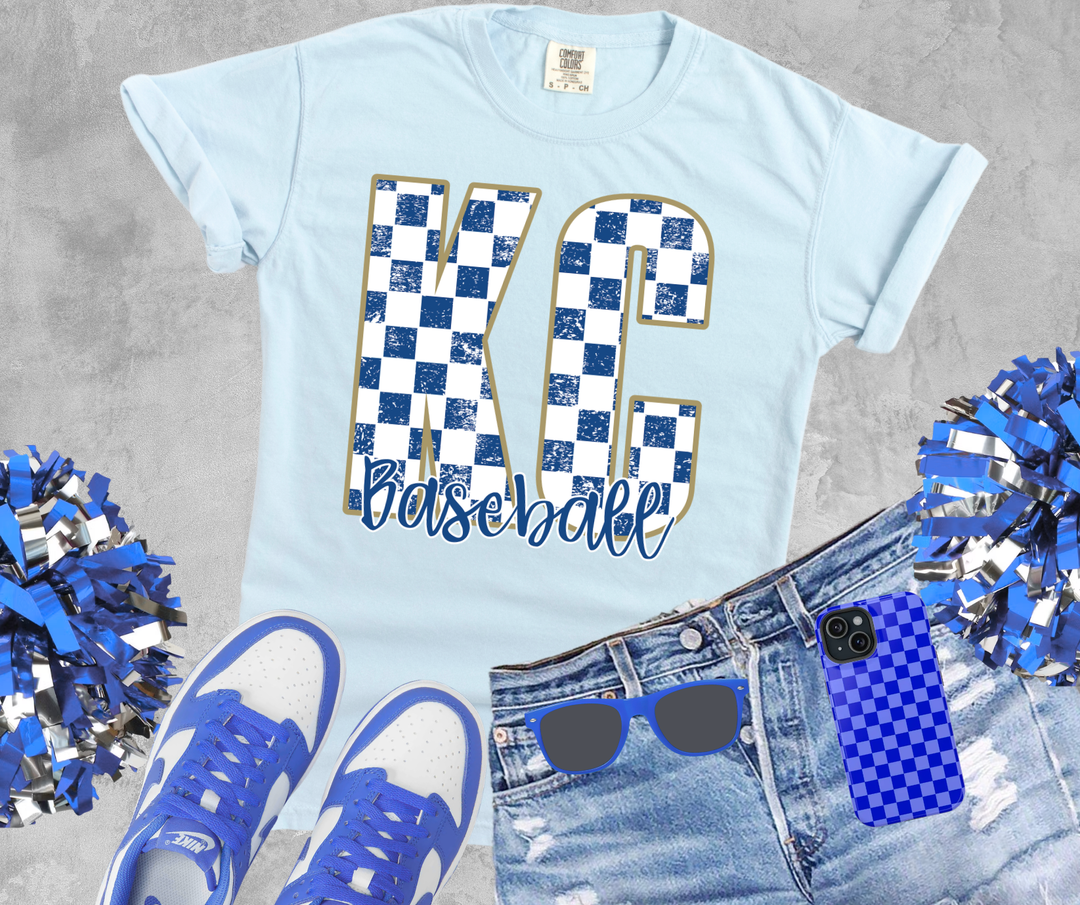 DTF TRANSFER ONLY  - Checkered KC Baseball