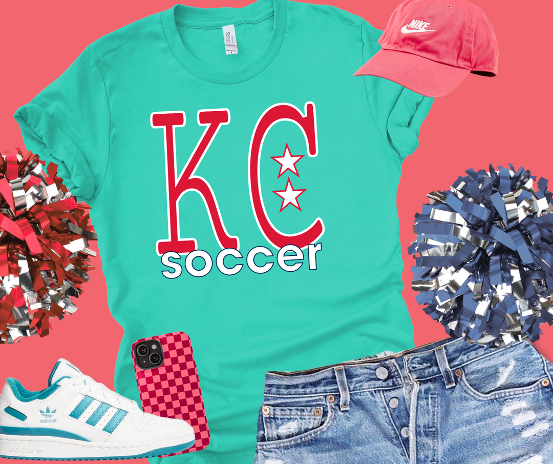 DTF TRANSFER ONLY - Simple KC Women's Soccer- Red & White