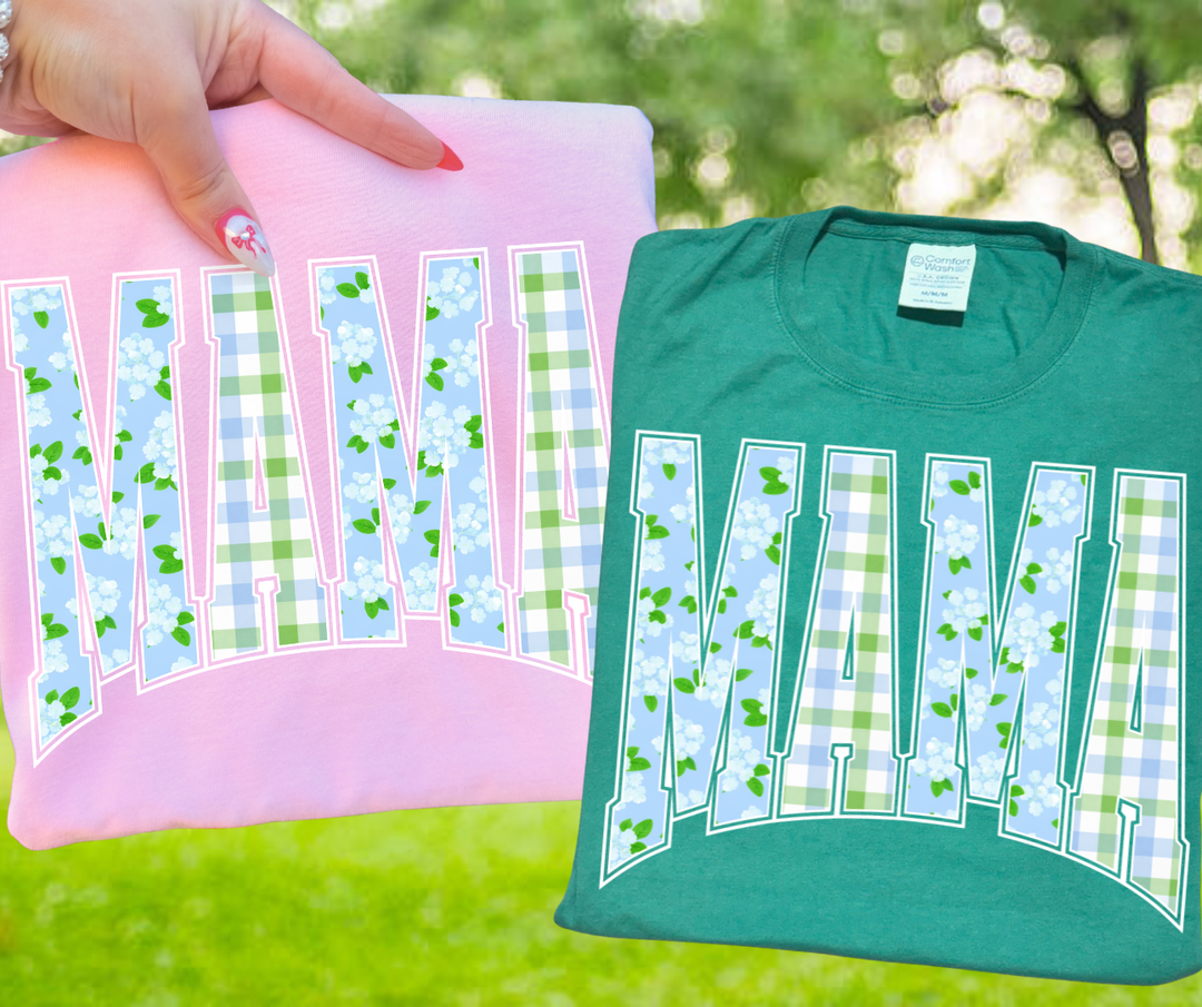 DTF TRANSFER ONLY - Blue & Green Coquette Mama