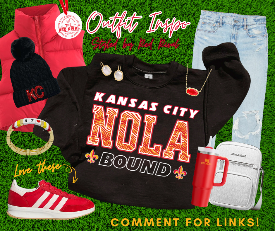 DTF TRANSFER ONLY  - Kansas City NOLA Red/Gold Zebra Bound