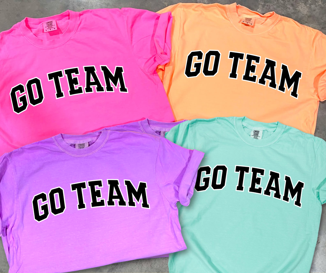 DTF TRANSFER ONLY  - Black & White Go Team Varsity Letters
