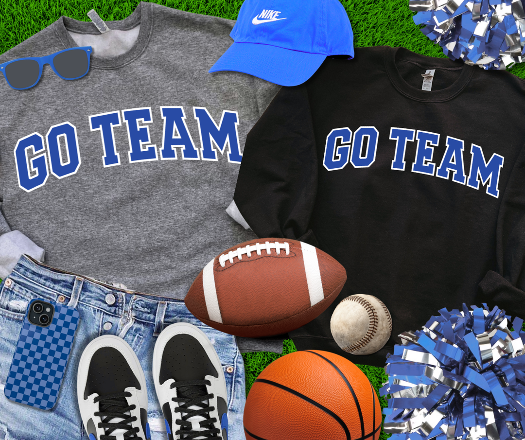 DTF TRANSFER ONLY  - Blue Go Team Varsity Letters