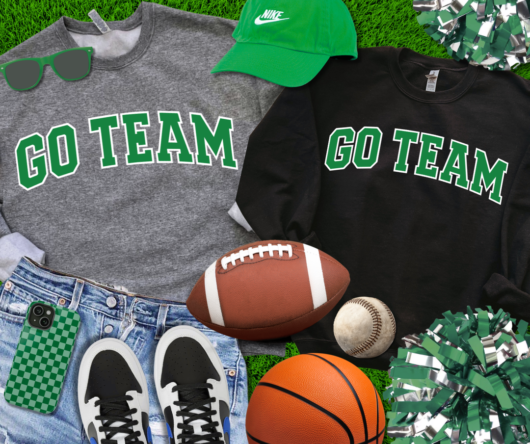 DTF TRANSFER ONLY  - Green Go Team Varsity Letters