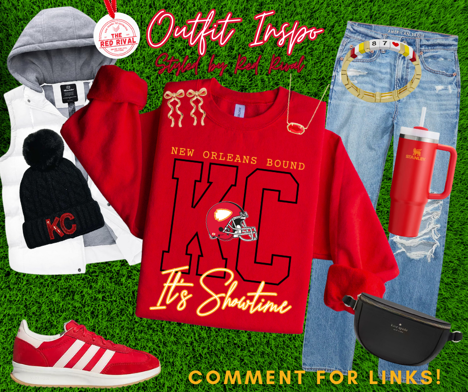 DTF TRANSFER ONLY  - Outline New Orleans Bound KC It's Showtime Black Outline