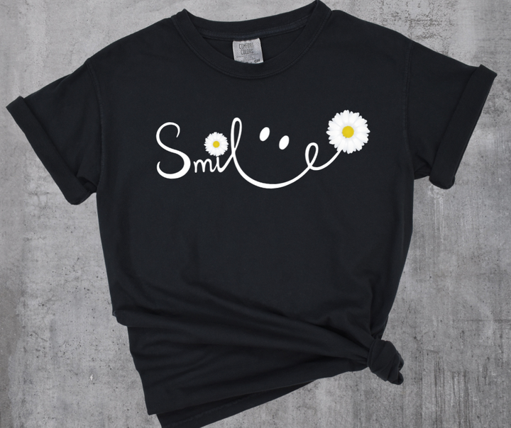 DTF TRANSFER ONLY  - White Smile Daises 3 Per Sheet