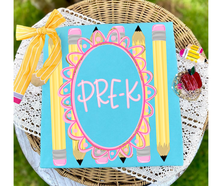 DTF TRANSFER ONLY - Pencil Frame Grade Level (Select Your Grade Level)