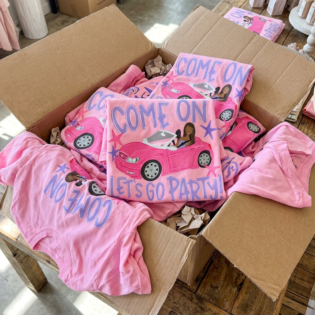 DTF TRANSFER ONLY - Brunette Come On Let's Go Party