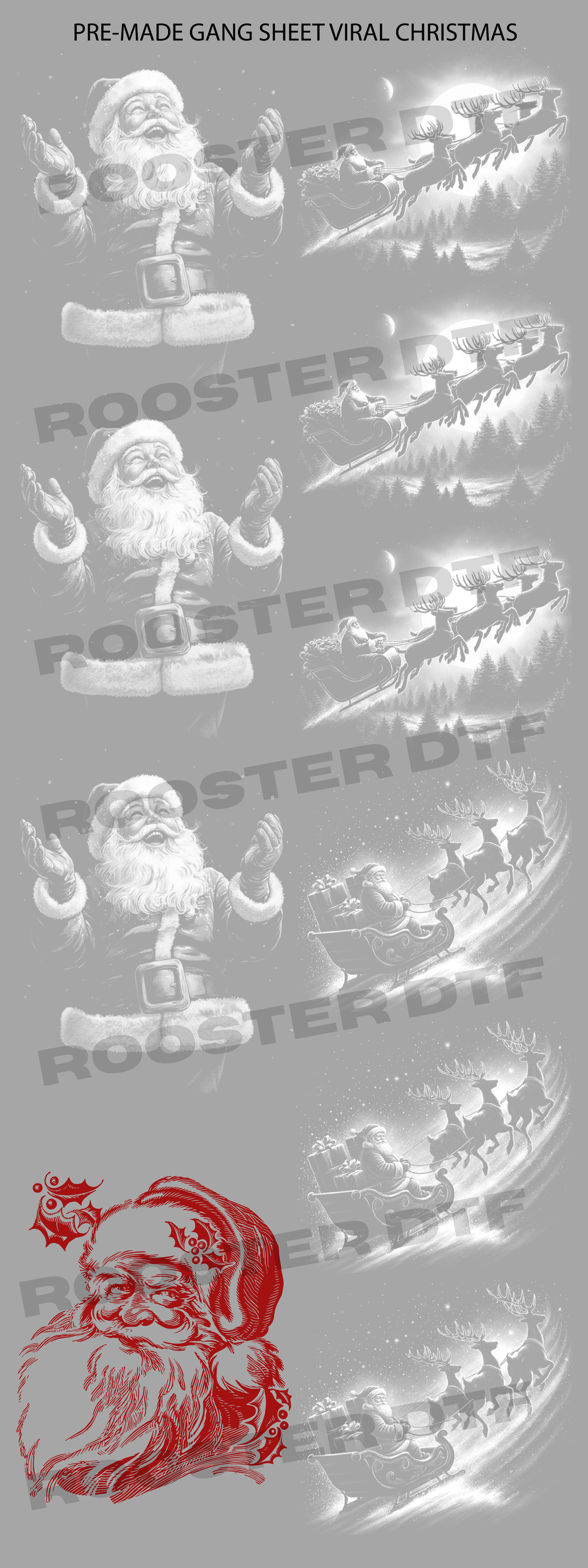 DTF TRANSFER ONLY  - CHRISTMAS VIRAL PRE-MADE GANG SHEET (22x60in)