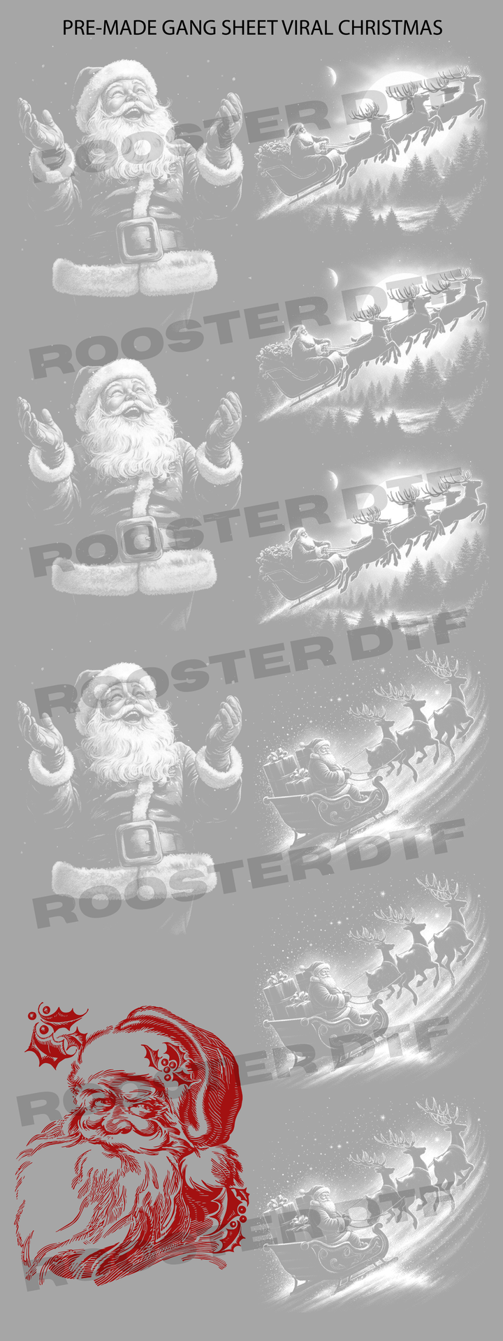 DTF TRANSFER ONLY  - CHRISTMAS VIRAL PRE-MADE GANG SHEET (22x60in)