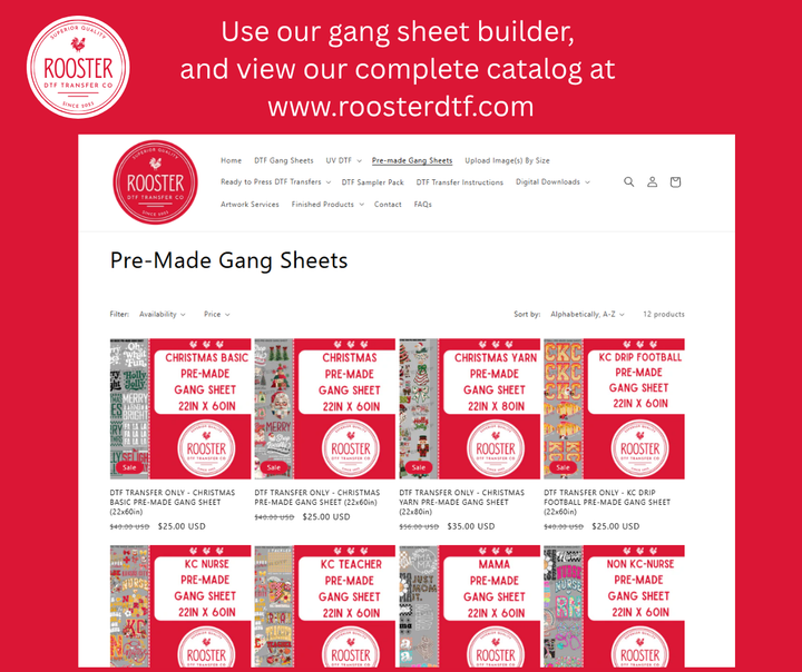 DTF TRANSFER ONLY  - COZY WINTER PRE-MADE GANG SHEET (22x60in)