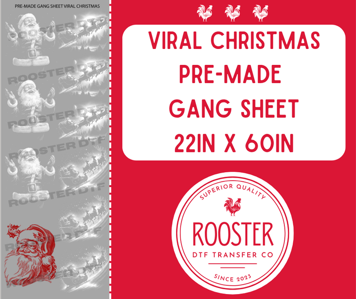 DTF TRANSFER ONLY  - CHRISTMAS VIRAL PRE-MADE GANG SHEET (22x60in)