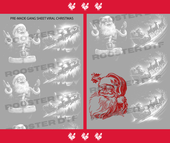 DTF TRANSFER ONLY  - CHRISTMAS VIRAL PRE-MADE GANG SHEET (22x60in)