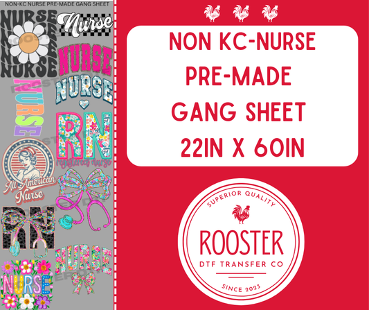 DTF TRANSFER ONLY  - NON-KC NURSE PRE-MADE GANG SHEET (22x60in)