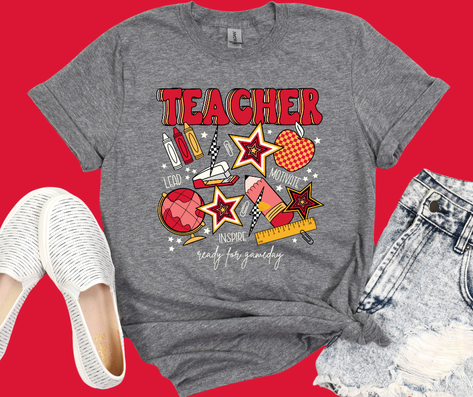DTF TRANSFER ONLY  - KC TEACHER PRE-MADE GANG SHEET (22x60in)