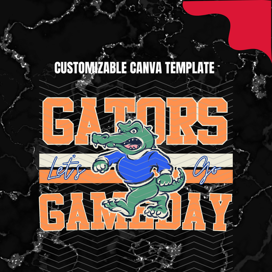 DIGITAL DOWNLOAD ONLY - Customizable - Retro GATORS Mascot Canva Template