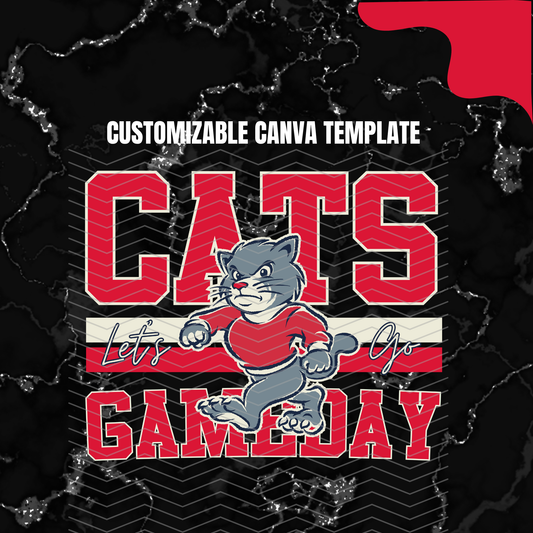 DIGITAL DOWNLOAD ONLY - Customizable - Retro CATS Mascot Canva Template