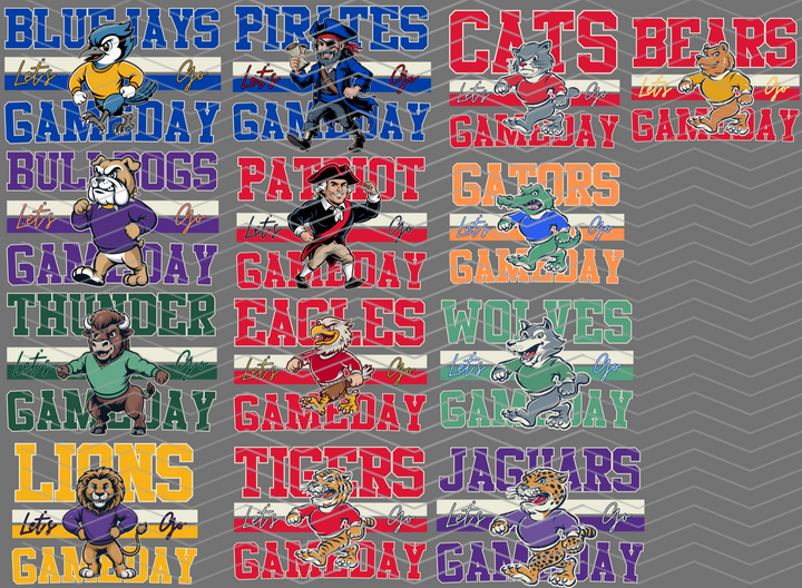 DIGITAL DOWNLOAD ONLY - Customizable - Retro 13 Mascots Canva Template