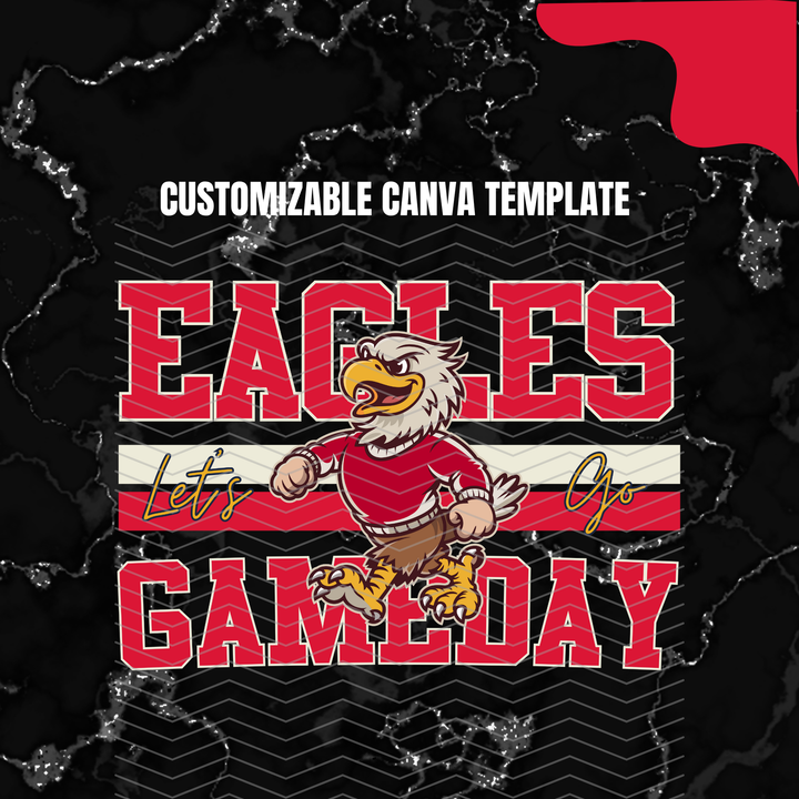 DIGITAL DOWNLOAD ONLY - Customizable - Retro EAGLES Mascot Canva Template
