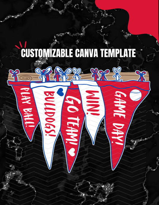 DIGITAL DOWNLOAD ONLY - Customizable - Hanging Pennant Flags Canva Template
