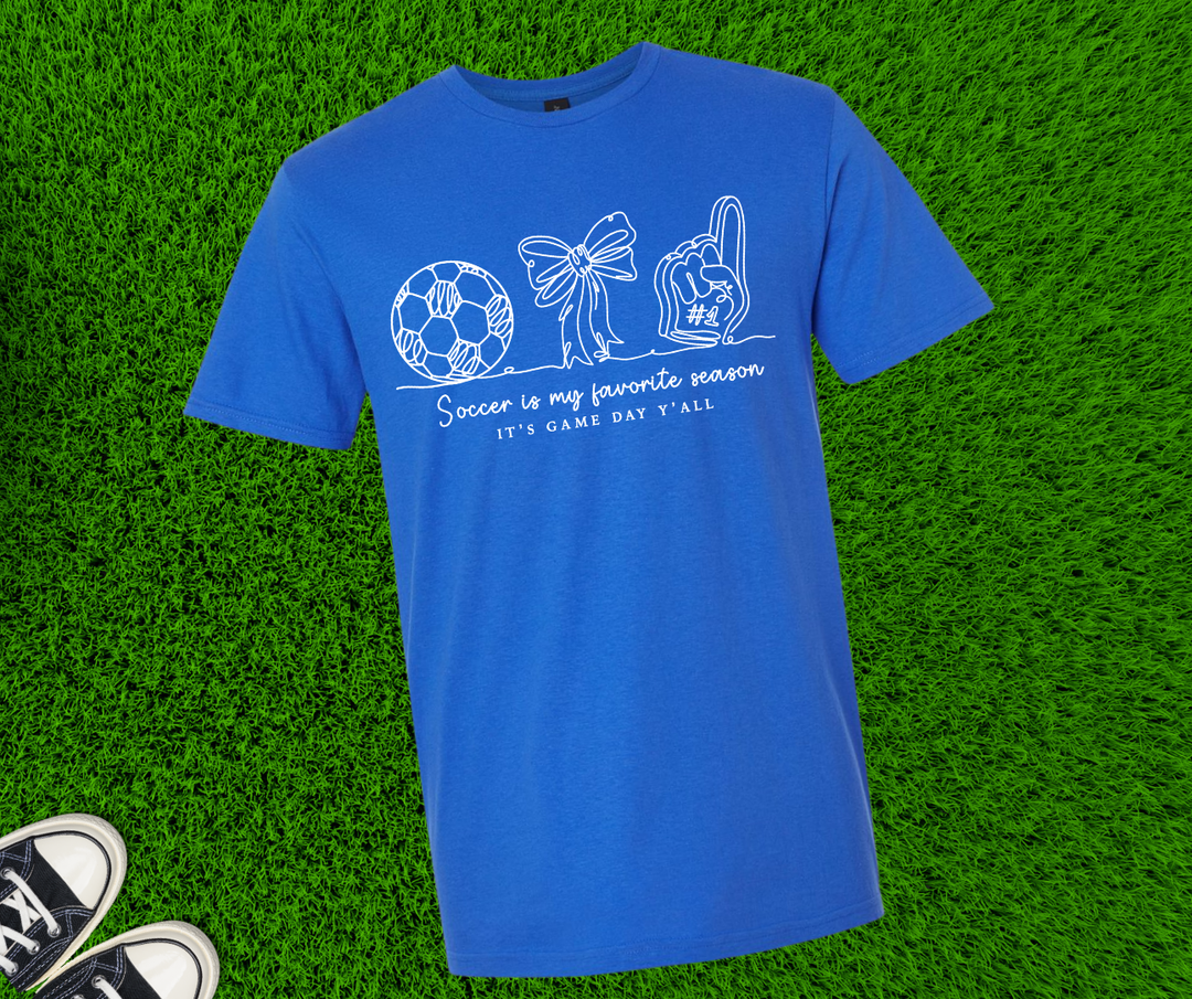 DTF TRANSFER ONLY  - White Soccer Is My Favorite Season