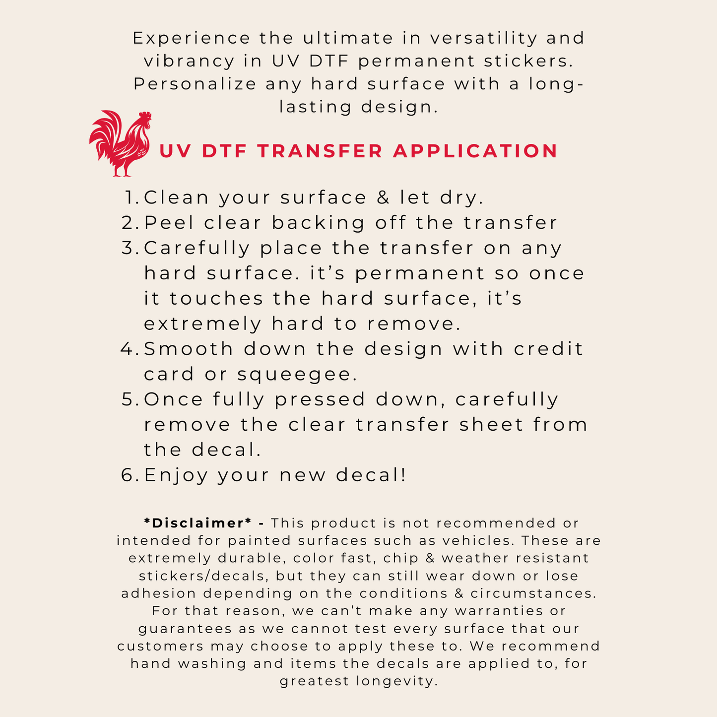 UV DTF - Upload Your Own Gang Sheet - Custom UV DTF Transfer - Choose Your Size