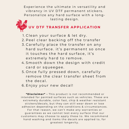 UV DTF - Upload Your Own Gang Sheet - Custom UV DTF Transfer - Choose Your Size