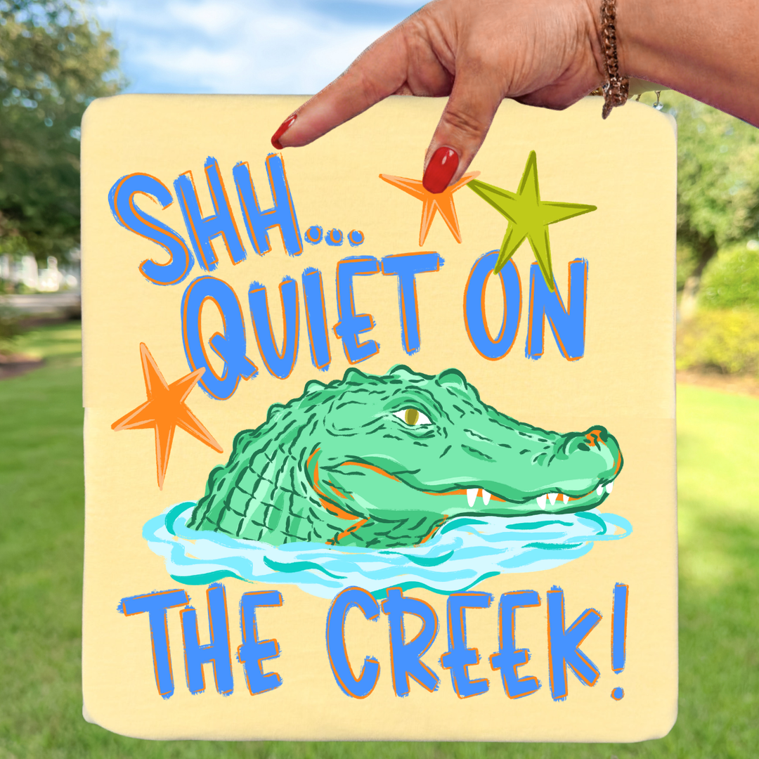 DTF TRANSFER ONLY  - Blue Quiet On the Creek Gator
