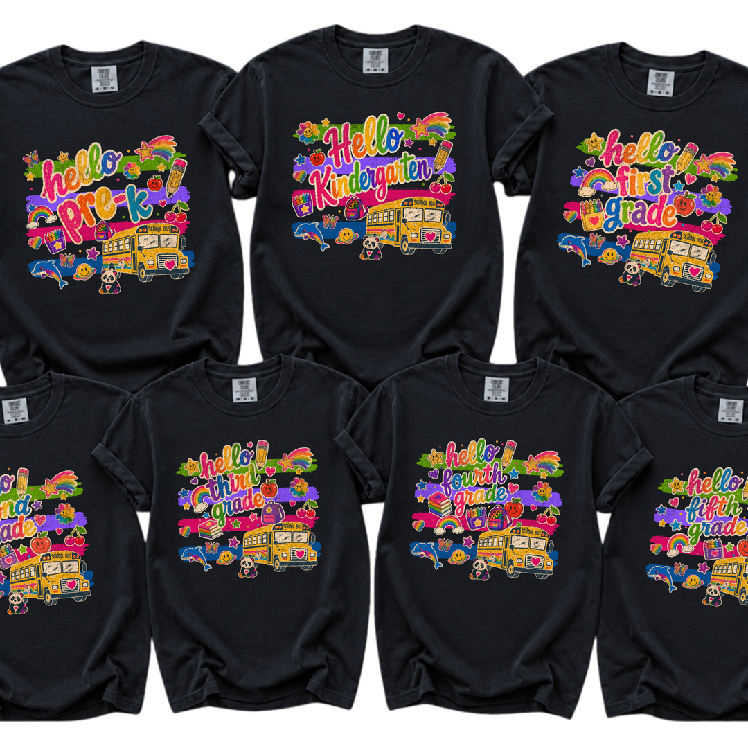 DTF TRANSFER ONLY - Bright Whimsical Stickers (Select Your Grade Level)