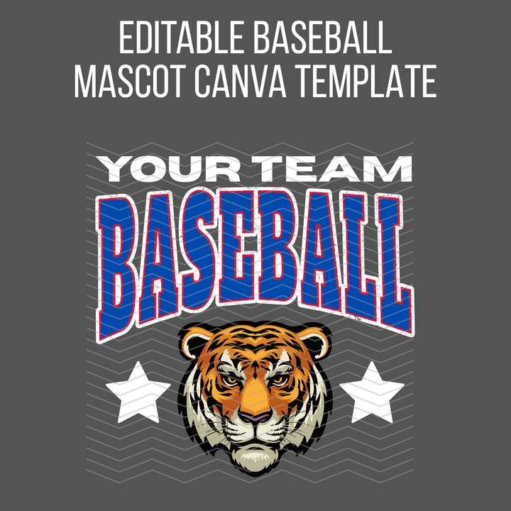 DIGITAL DOWNLOAD ONLY - BASEBALL MASCOT CANVA TEMPLATE