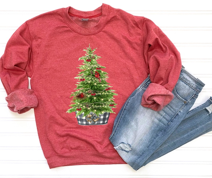 DTF TRANSFER ONLY  - Cardinal Christmas Tree