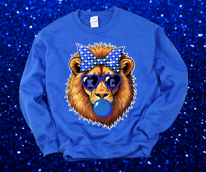 DTF TRANSFER ONLY  - KC Lion Blue Bubble Royal