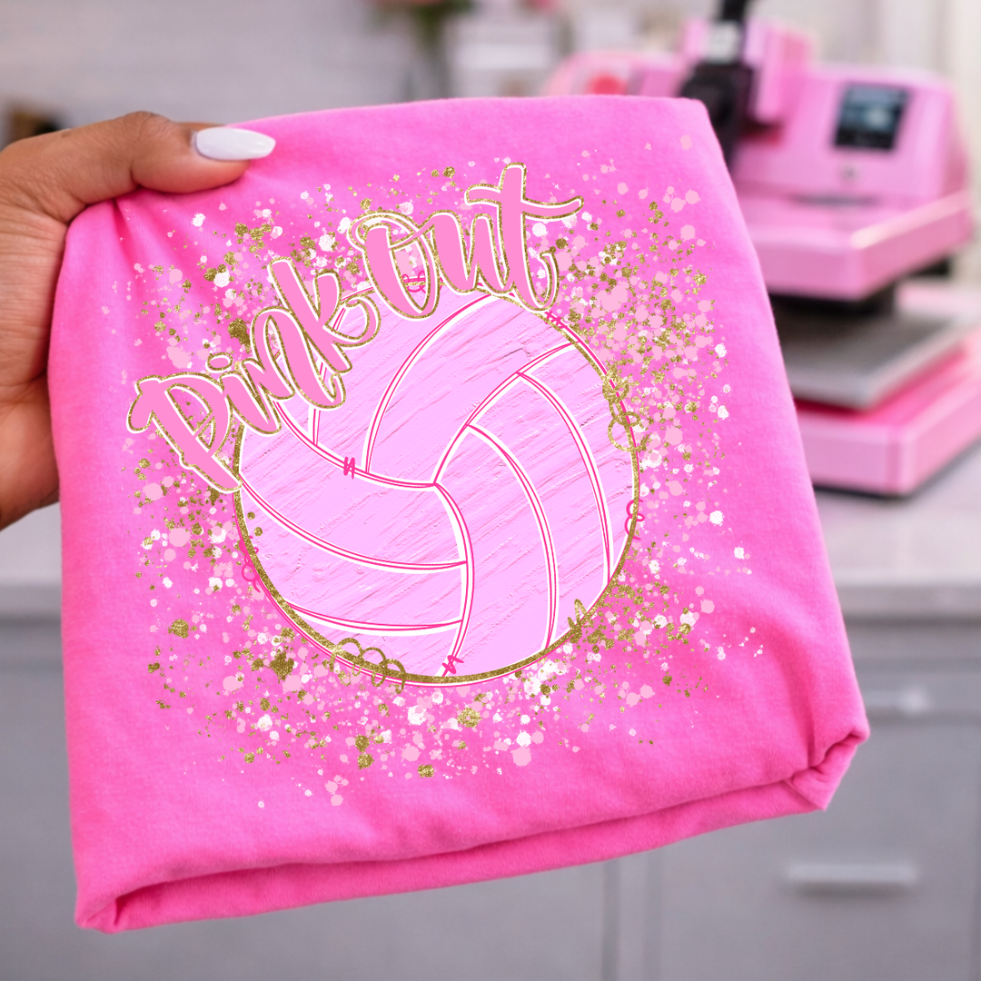 DTF TRANSFER ONLY - Pink Out Volleyball