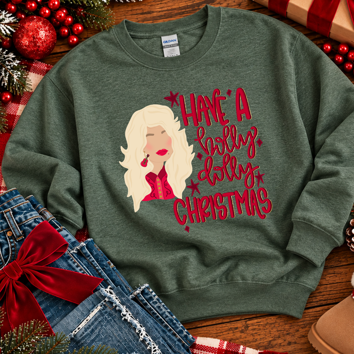 DTF TRANSFER ONLY  - Holly Dolly Christmas Hand Drawn Design