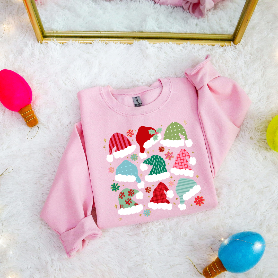 DTF TRANSFER ONLY  - Santa Hats Pattern