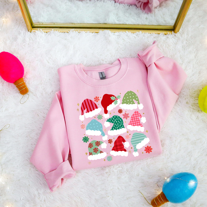 DTF TRANSFER ONLY  - Santa Hats Pattern