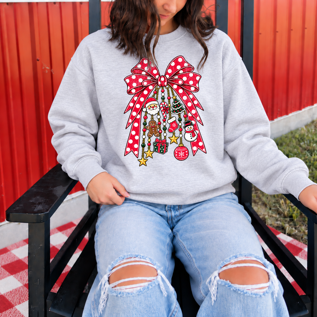DTF TRANSFER ONLY  - Christmas Charm Bow