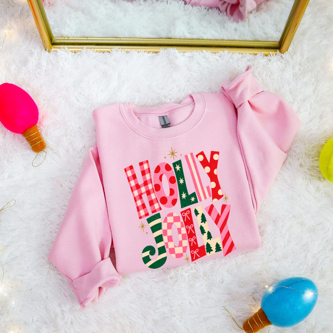 DTF TRANSFER ONLY  - Colorful Holly Jolly
