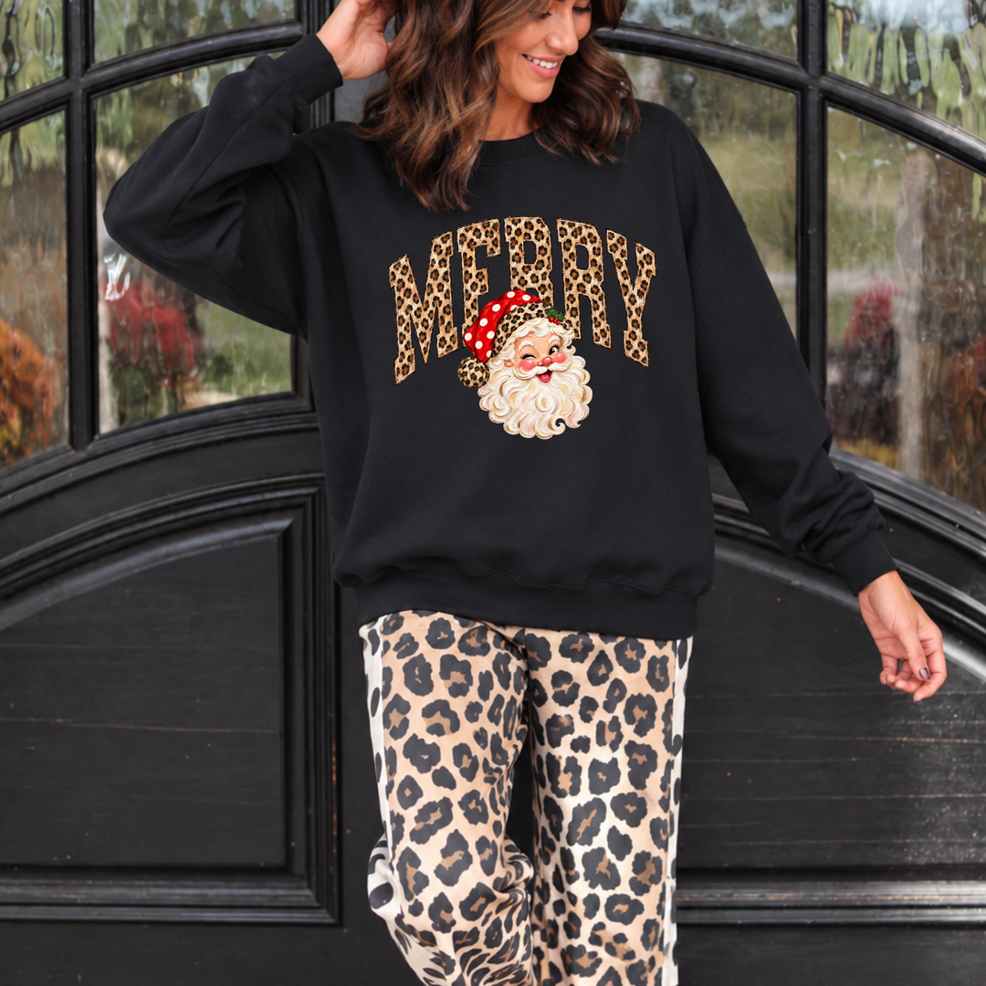 DTF TRANSFER ONLY  - Leopard Merry Santa