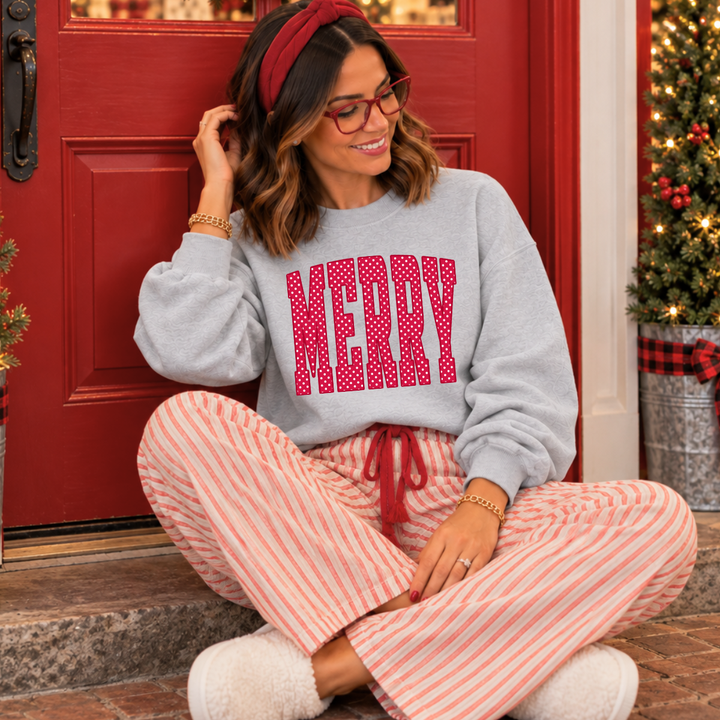 DTF TRANSFER ONLY  - Red Polkadot Merry