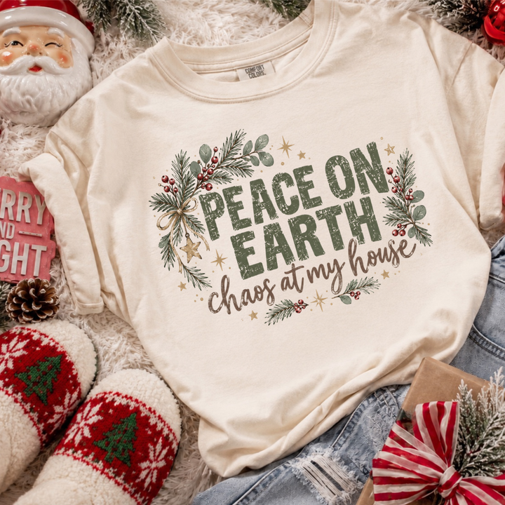 DTF TRANSFER ONLY  - Peace on Earth Chaos at my House