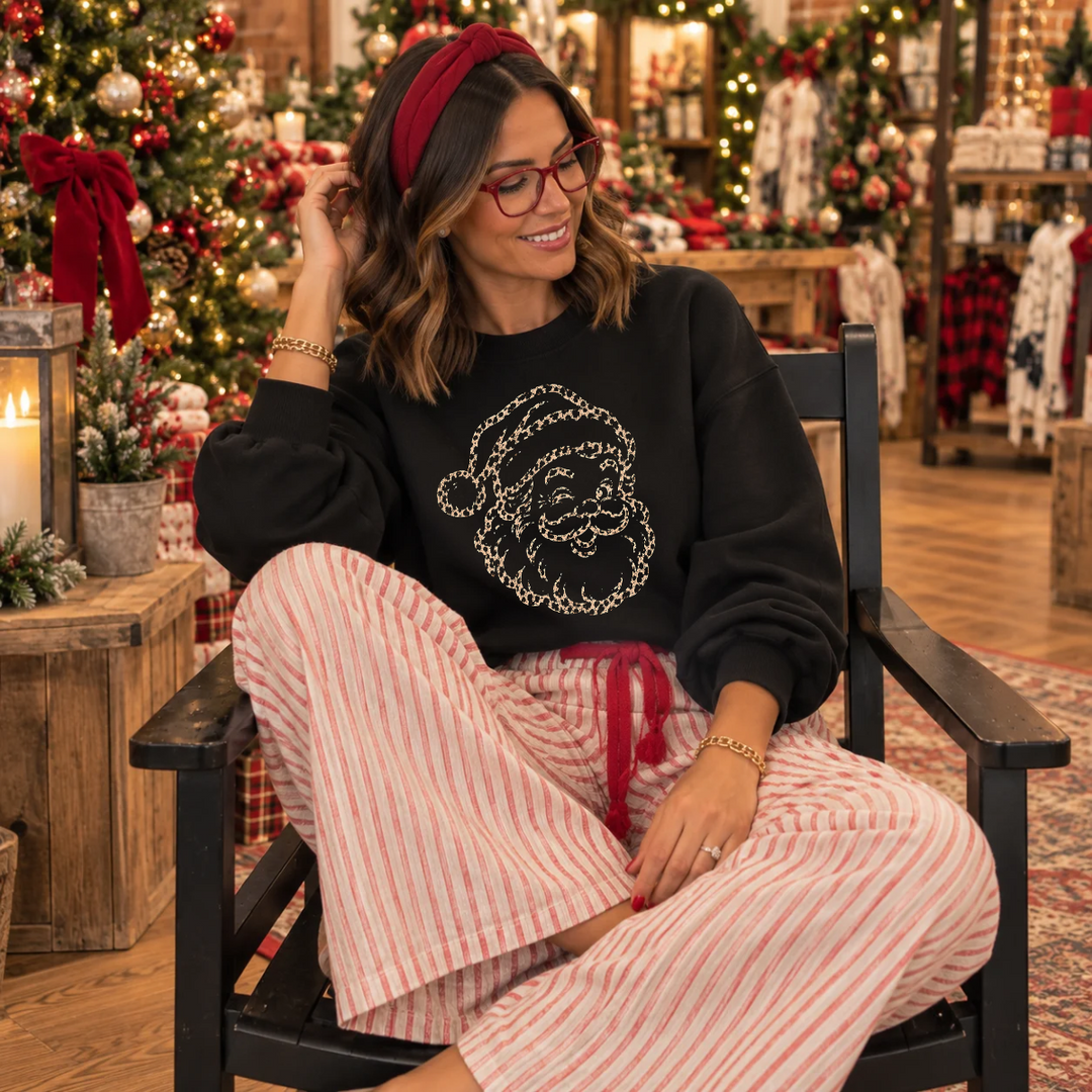 DTF TRANSFER ONLY  - Leopard Santa