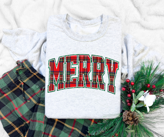 DTF TRANSFER ONLY  - Plaid MERRY