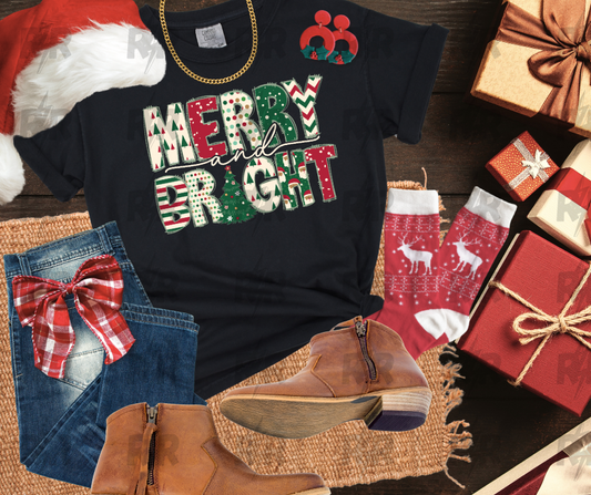 DTF TRANSFER ONLY  - Merry and Bright