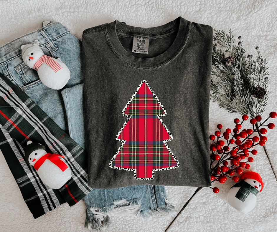 DTF TRANSFER ONLY  - Plaid Christmas Tree