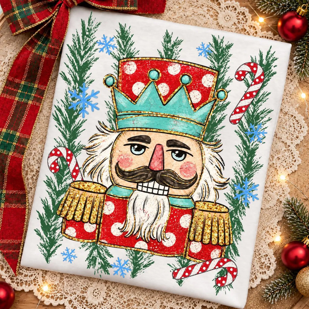 DTF TRANSFER ONLY  - Preppy Nutcracker Christmas Polka Dots
