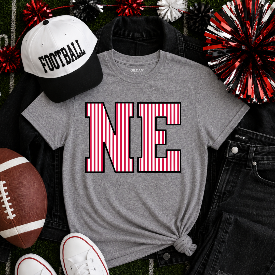 DTF TRANSFER ONLY  - Black/Red/White N-E Letters