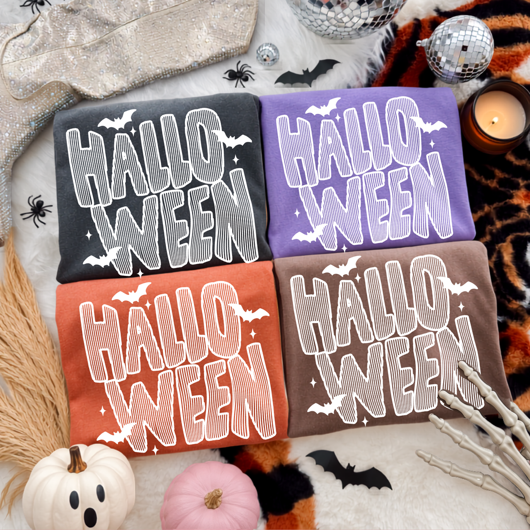 DTF TRANSFER ONLY  - White Simple Striped Halloween
