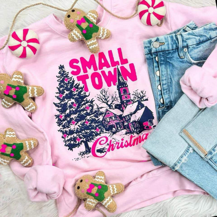 DTF TRANSFER ONLY  - Pink Small Town Christmas